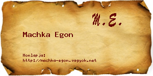 Machka Egon névjegykártya